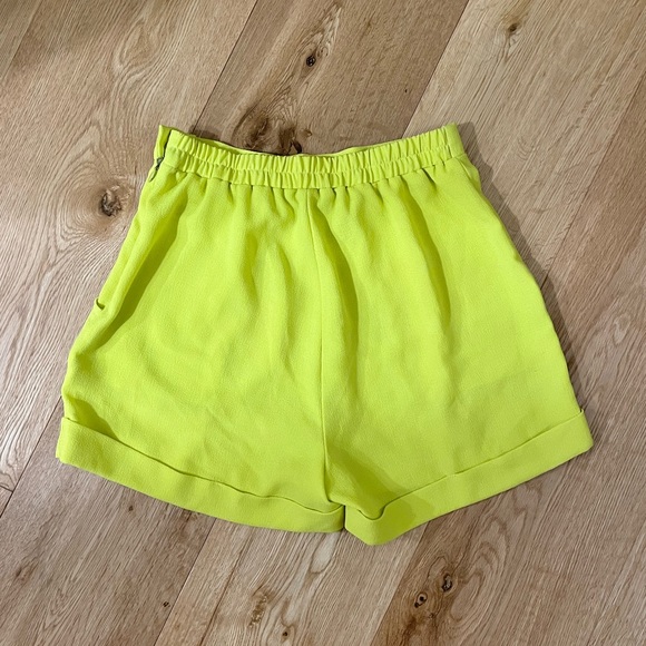 American Apparel neon yellow high waisted short size small - Picture 3 of 5